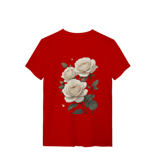 Nome do produto T-Shirt Quality Rosas Branca