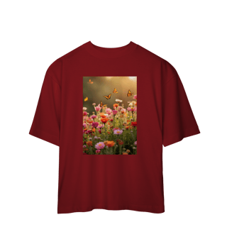 Nome do produto Camiseta Oversized Flores e Borboletas