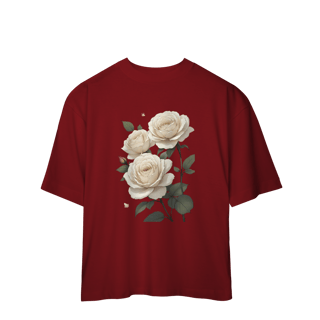 Nome do produto Camiseta Oversized Rosas Branca