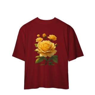 Nome do produto Camiseta Oversized Rosas Amerela