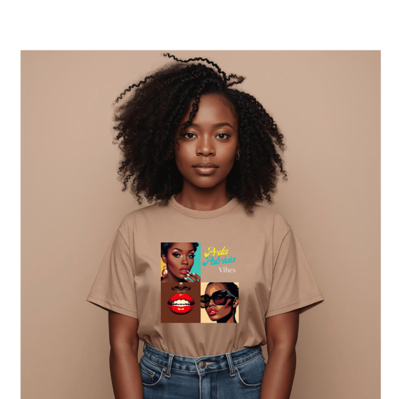 T-Shirt Preta Patrícia vibes- Marrom