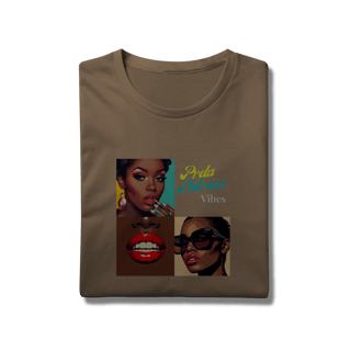 Nome do produtoT-Shirt Preta Patrícia vibes- Marrom