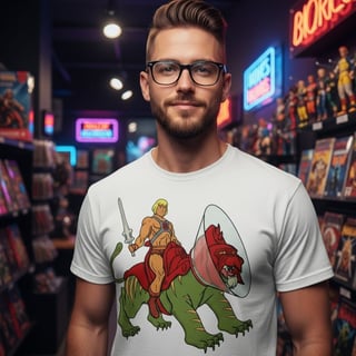 Nome do produto Camiseta He-Man e o Gato Guerreiro Desastrado 