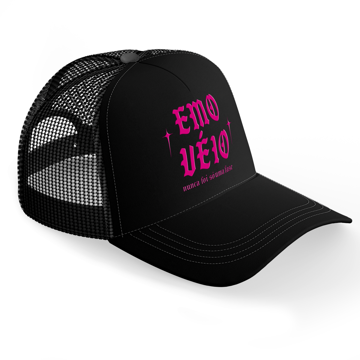 Nome do produto: Boné com tela Emo Véio Rosa