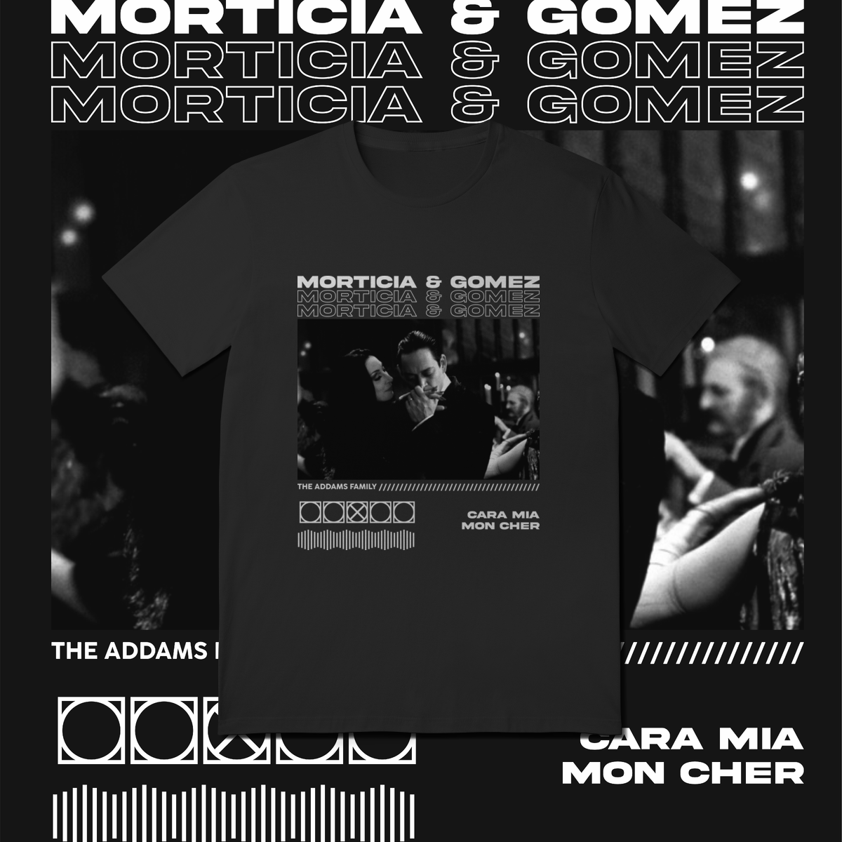 Nome do produto: Camiseta Morticia & Gomez