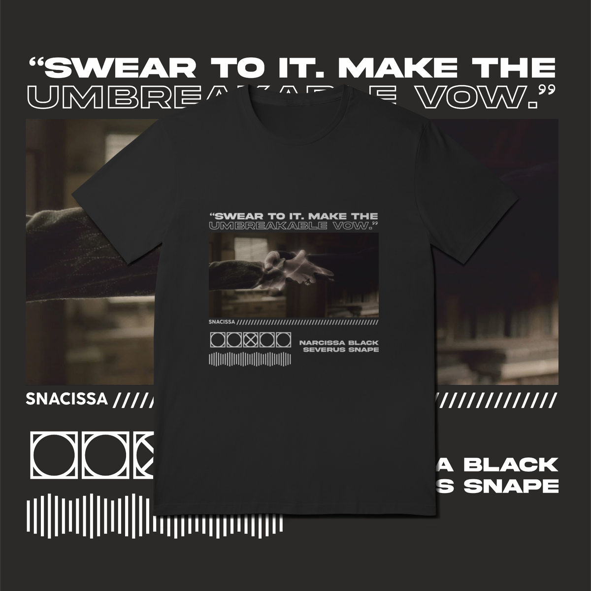 Nome do produto: Camiseta Snacissa - Narcissa Black & Severus Snape