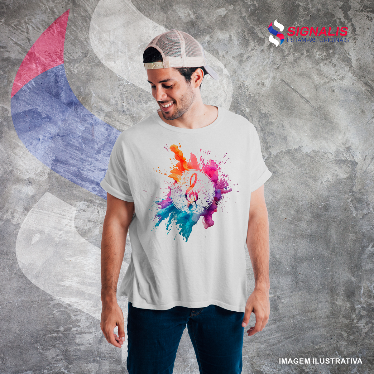 Nome do produto: Camiseta Quality Clave de Sol Splash