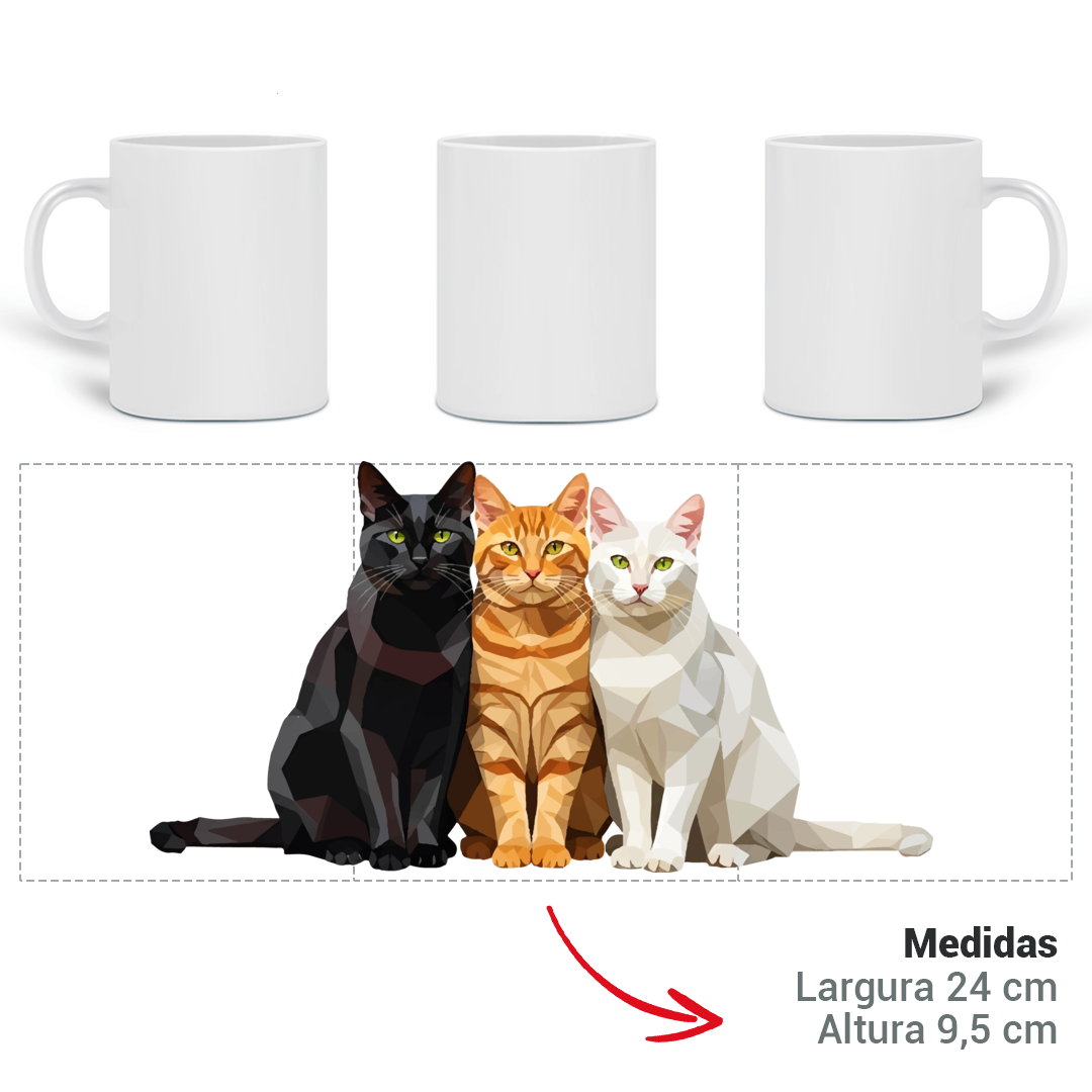 Nome do produto: Caneca Gato Colors