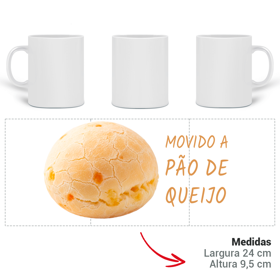 Nome do produto: Caneca Movido Pão de Queijo