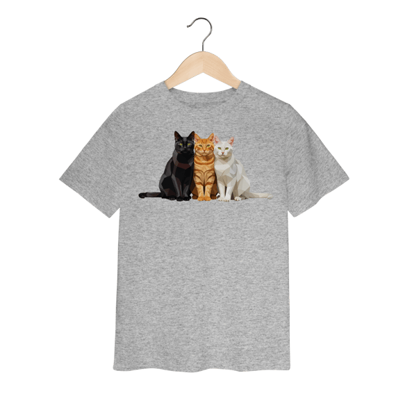 Camiseta Infantil Gato Colors