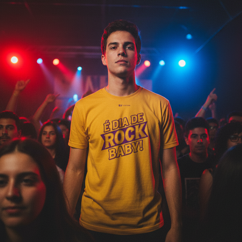 Nome do produto: É dia de Rock Baby - T-Shirt Quality
