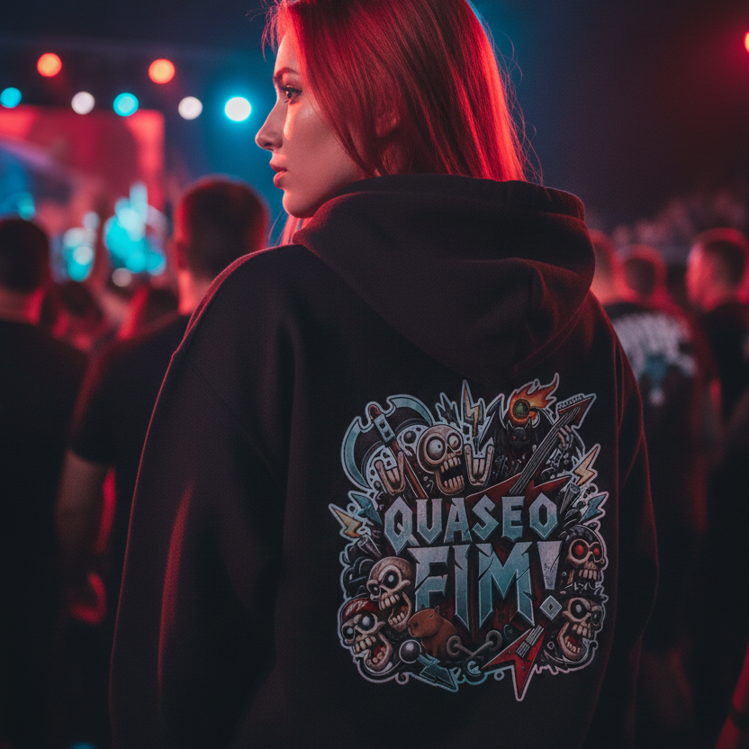 Nome do produto: Quase o Fim! - Banda - Moletom com Zíper