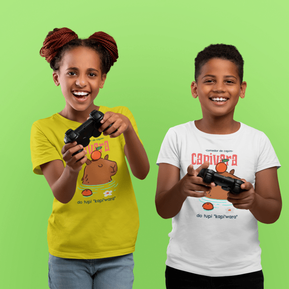 Camiseta infantil feminina e masculina: 