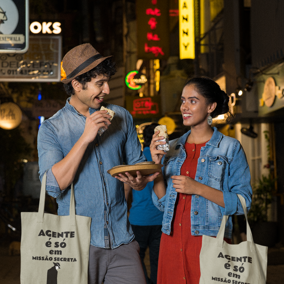 Nome do produto: Ecobag com dica de português: Agente é só em missão secreta
