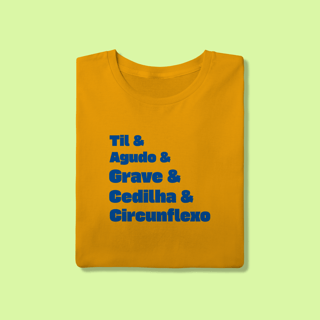 Nome do produto Camiseta masculina: Sinais gráficos da língua portuguesa