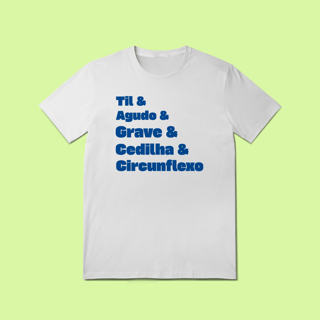 Nome do produto Camiseta masculina: Sinais gráficos da língua portuguesa