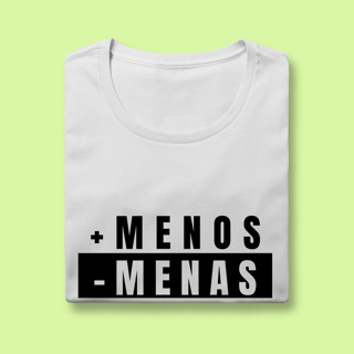 Nome do produto Camiseta Feminina + Menos – Menas com dica de português