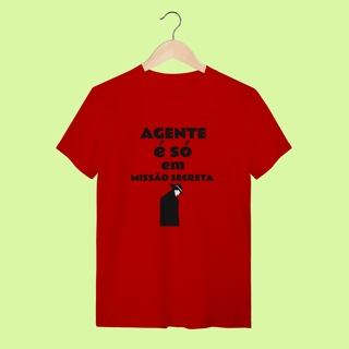 Nome do produto Camiseta masculina com dica de português: Agente é só em missão secreta