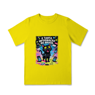 Nome do produto Camiseta E Tanta Informação no Brasil - Gato Preto Surtado Meme 