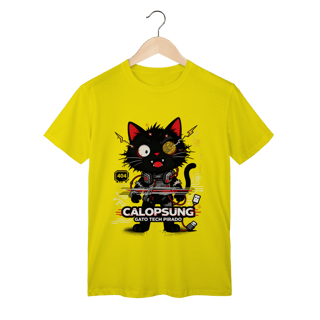 Nome do produto Camiseta Calopsung Gato Tech Pirado - Meme Tecnologia