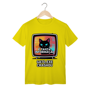 Nome do produto Camiseta É Tanta Informação Gato.exe Crashou Digital Demon Dicavalli Meme