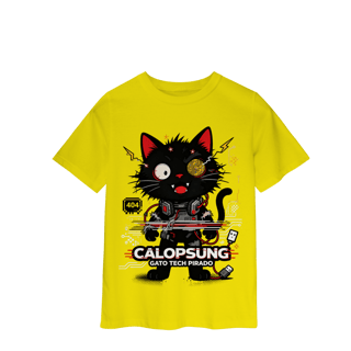 Nome do produto Camiseta Calopsung Gato Tech Pirado - Meme Tecnologia