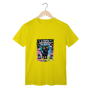 Nome do produto Camiseta E Tanta Informação no Brasil - Gato Preto Surtado Meme