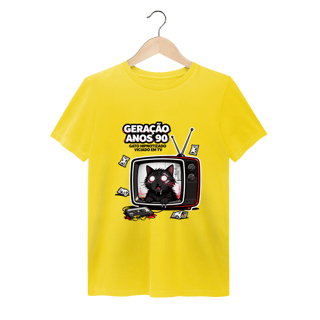 Nome do produto Camiseta Geração Anos 90 Gato Hipnotizado TV Nostalgia Retrô