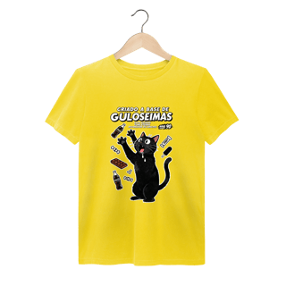 Nome do produto Camiseta Criado Base Guloseimas Gato Viciado Fome Nostalgia