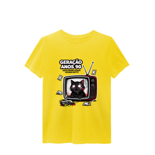 Nome do produto Camiseta Geração Anos 90 Gato Hipnotizado TV Nostalgia Retrô