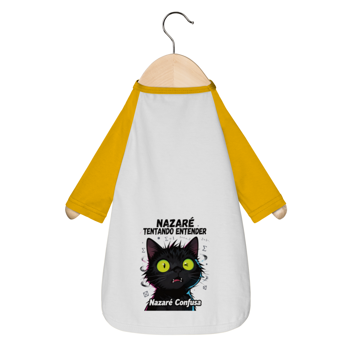 Nome do produto: Camisa Pet Dog - NAZARÉ TENTANDO ENTENDER - GATO PRETO CONFUSO