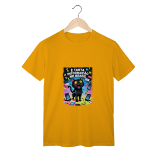 Nome do produto Camiseta E Tanta Informação no Brasil - Gato Preto Surtado Meme