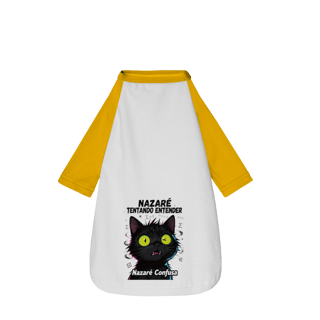 Nome do produto Camisa Pet Dog - NAZARÉ TENTANDO ENTENDER - GATO PRETO CONFUSO