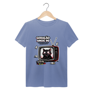 Nome do produto Camiseta Geração Anos 90 Gato Hipnotizado TV Nostalgia Retrô