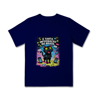 Nome do produto Camiseta E Tanta Informação no Brasil - Gato Preto Surtado Meme 
