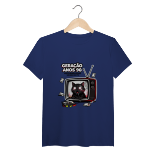 Nome do produto Camiseta Geração Anos 90 Gato Hipnotizado TV Nostalgia Retrô