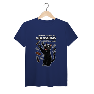 Nome do produto Camiseta Criado Base Guloseimas Gato Viciado Fome Nostalgia