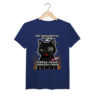 Nome do produto Camiseta Sem Pensamentos Só Vibes Gato Braindead Gen Z