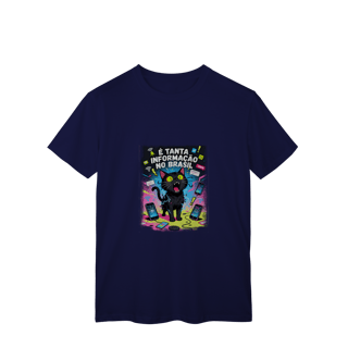 Nome do produto Camiseta E Tanta Informação no Brasil - Gato Preto Surtado Meme