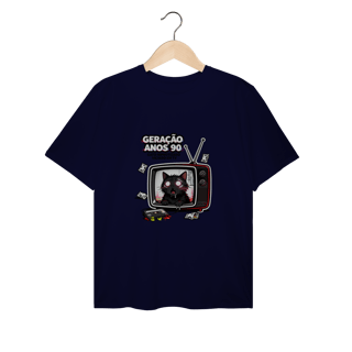 Nome do produto Camiseta Geração Anos 90 Gato Hipnotizado TV Nostalgia Retrô