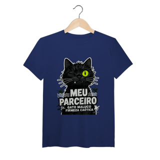Nome do produto Camiseta Meu Parceiro Gato Maluco Streetwear Firmeza Caótica