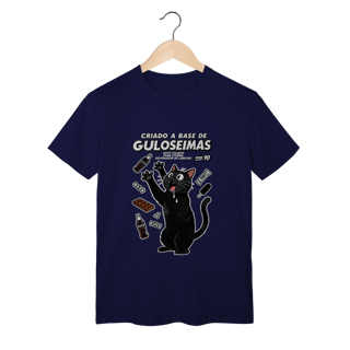 Nome do produto Camiseta Criado Base Guloseimas Gato Viciado Fome Nostalgia