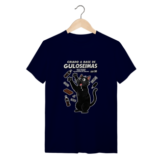 Nome do produto Camiseta Criado Base Guloseimas Gato Viciado Fome Nostalgia