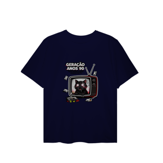Nome do produto Camiseta Geração Anos 90 Gato Hipnotizado TV Nostalgia Retrô