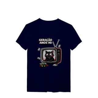 Nome do produto Camiseta Geração Anos 90 Gato Hipnotizado TV Nostalgia Retrô