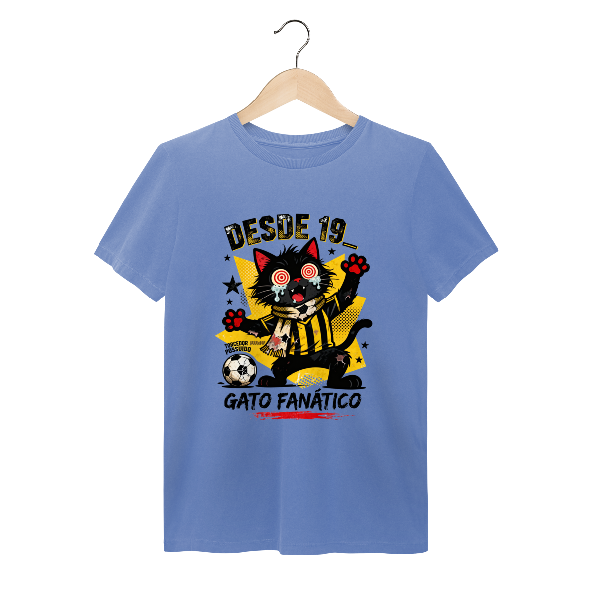 Nome do produto: Camiseta Torcedor Possuído - Gato Fanático Futebol Retrô