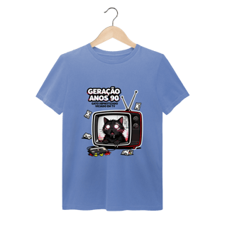 Nome do produto Camiseta Geração Anos 90 Gato Hipnotizado TV Nostalgia Retrô