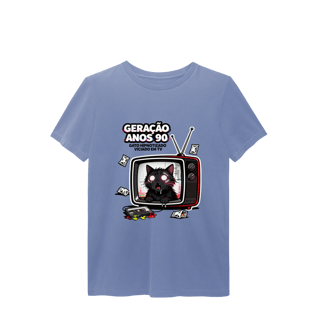 Nome do produto Camiseta Geração Anos 90 Gato Hipnotizado TV Nostalgia Retrô