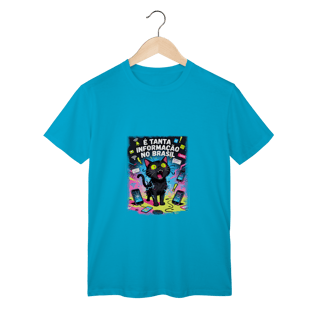 Nome do produto Camiseta E Tanta Informação no Brasil - Gato Preto Surtado Meme