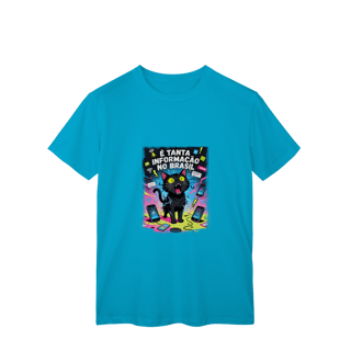 Nome do produto Camiseta E Tanta Informação no Brasil - Gato Preto Surtado Meme
